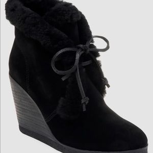 Splendid Catalina Faux Shearling Wedge Bootie